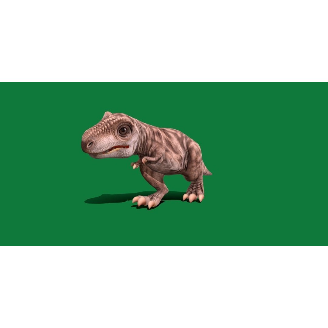 Baby T-Rex 3D Model – Low Poly Game Ready Character, FBX & Blender - View 28