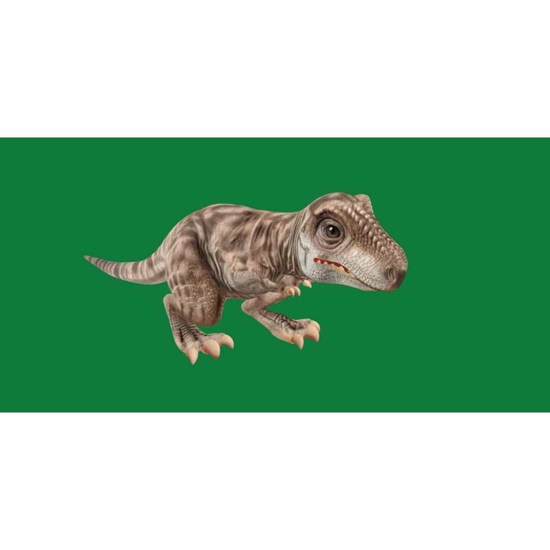 Baby T-Rex 3D Model – Low Poly Game Ready Character, FBX & Blender - View 32