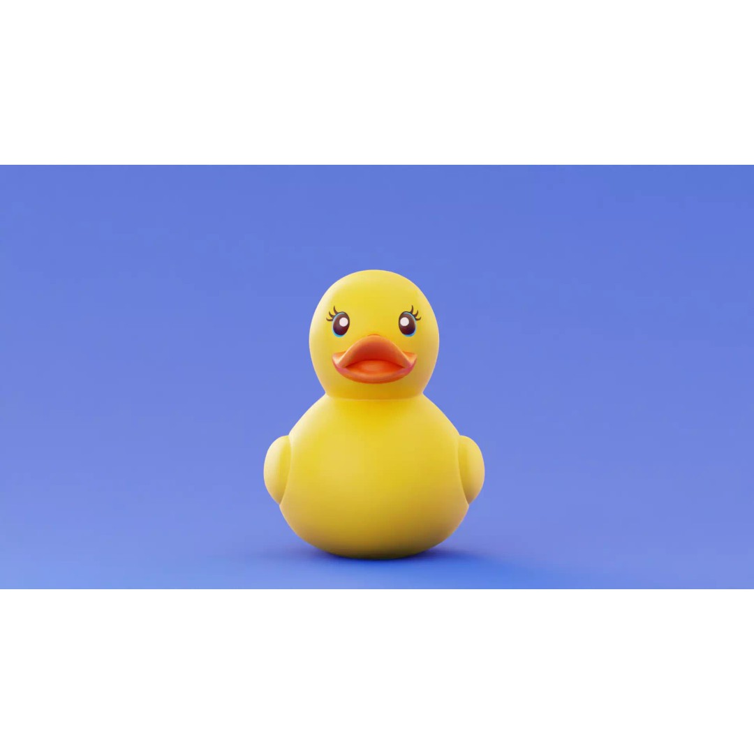 Rubber Duck 3D Model – Stylized Low Poly Bath Toy, FBX/OBJ