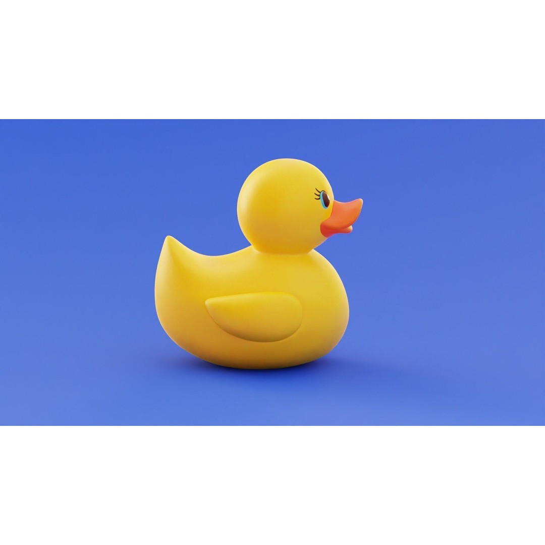 Rubber Duck 3D Model – Stylized Low Poly Bath Toy, FBX/OBJ - View 10