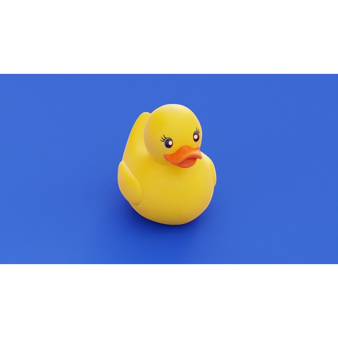 Rubber Duck 3D Model – Stylized Low Poly Bath Toy, FBX/OBJ - View 11