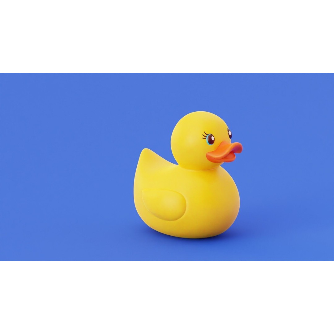 Rubber Duck 3D Model – Stylized Low Poly Bath Toy, FBX/OBJ - View 12