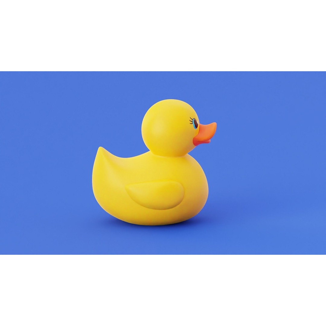 Rubber Duck 3D Model – Stylized Low Poly Bath Toy, FBX/OBJ - View 13