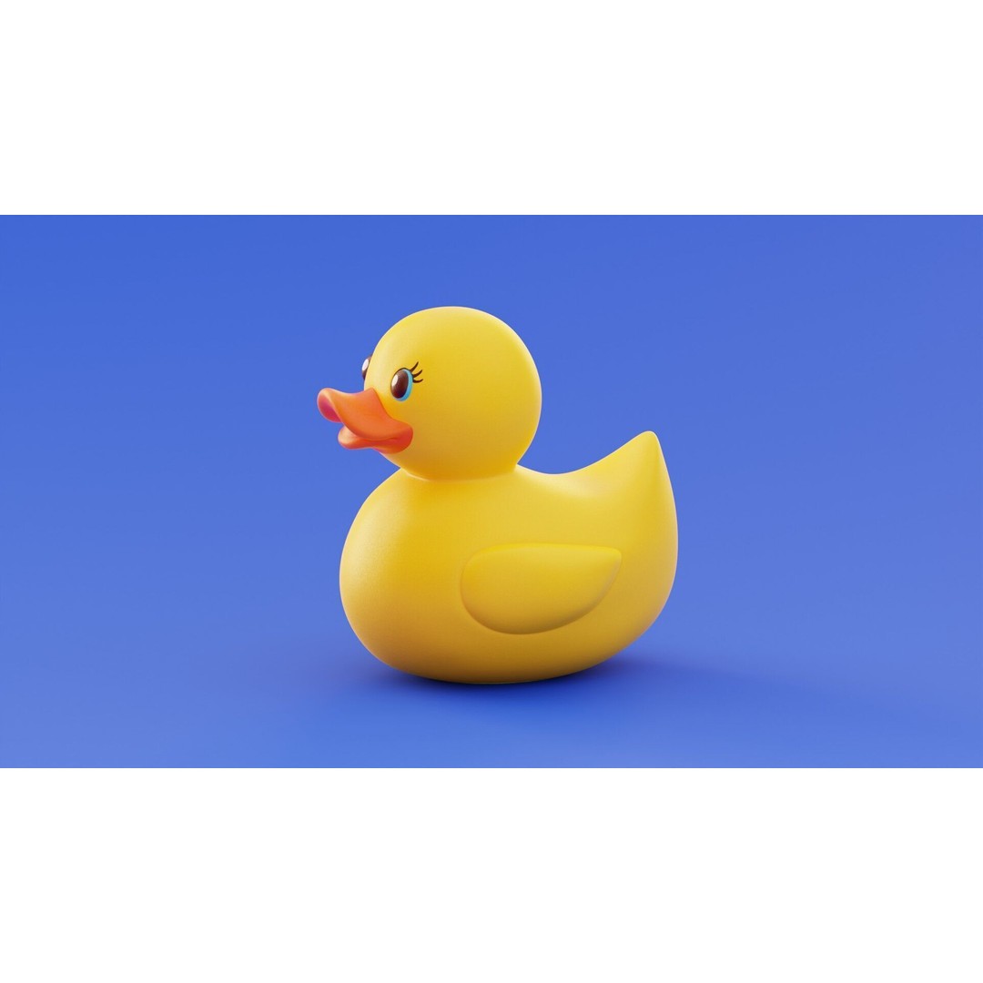 Rubber Duck 3D Model – Stylized Low Poly Bath Toy, FBX/OBJ - View 7