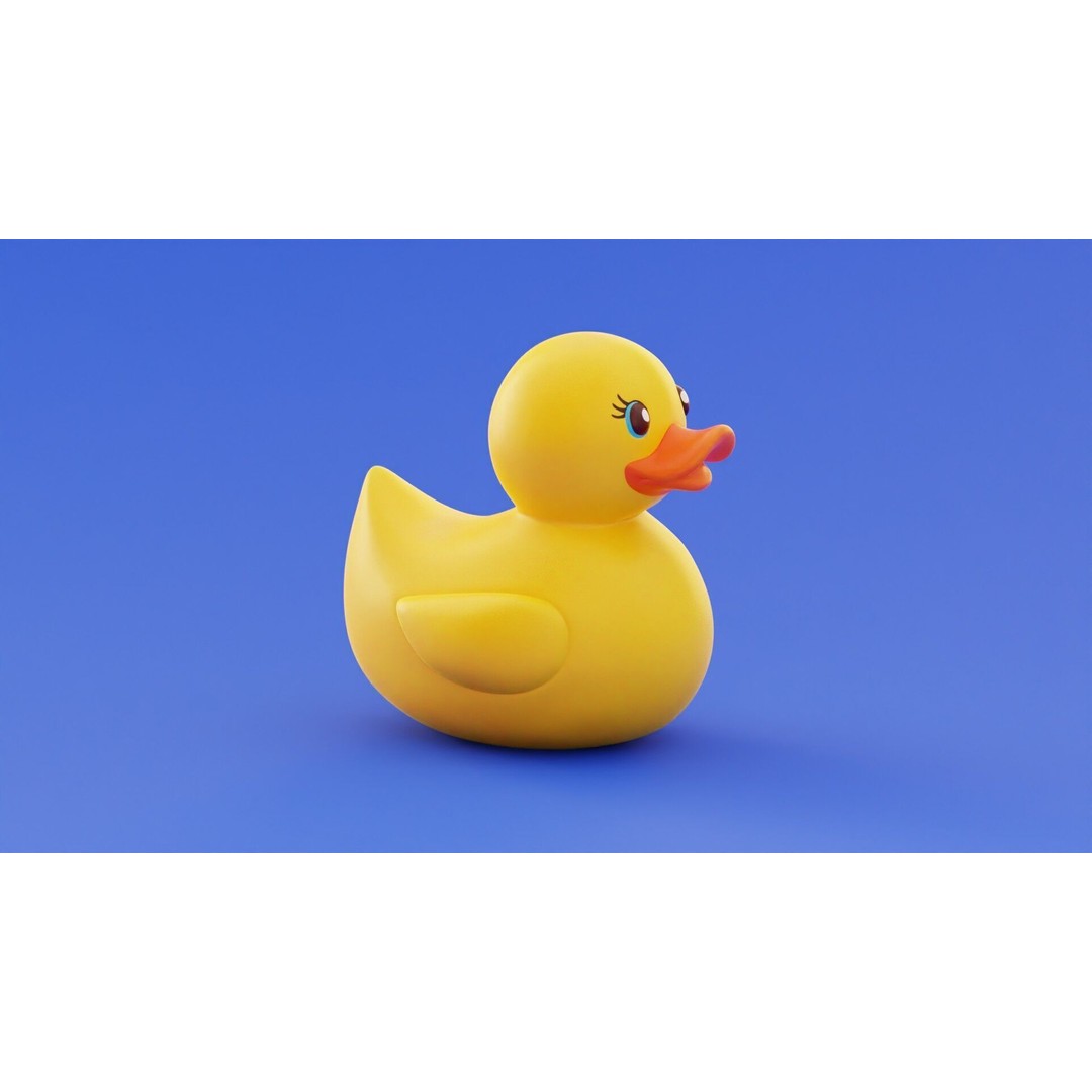 Rubber Duck 3D Model – Stylized Low Poly Bath Toy, FBX/OBJ - View 8