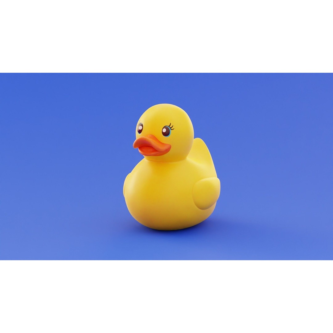 Rubber Duck 3D Model – Stylized Low Poly Bath Toy, FBX/OBJ - View 9