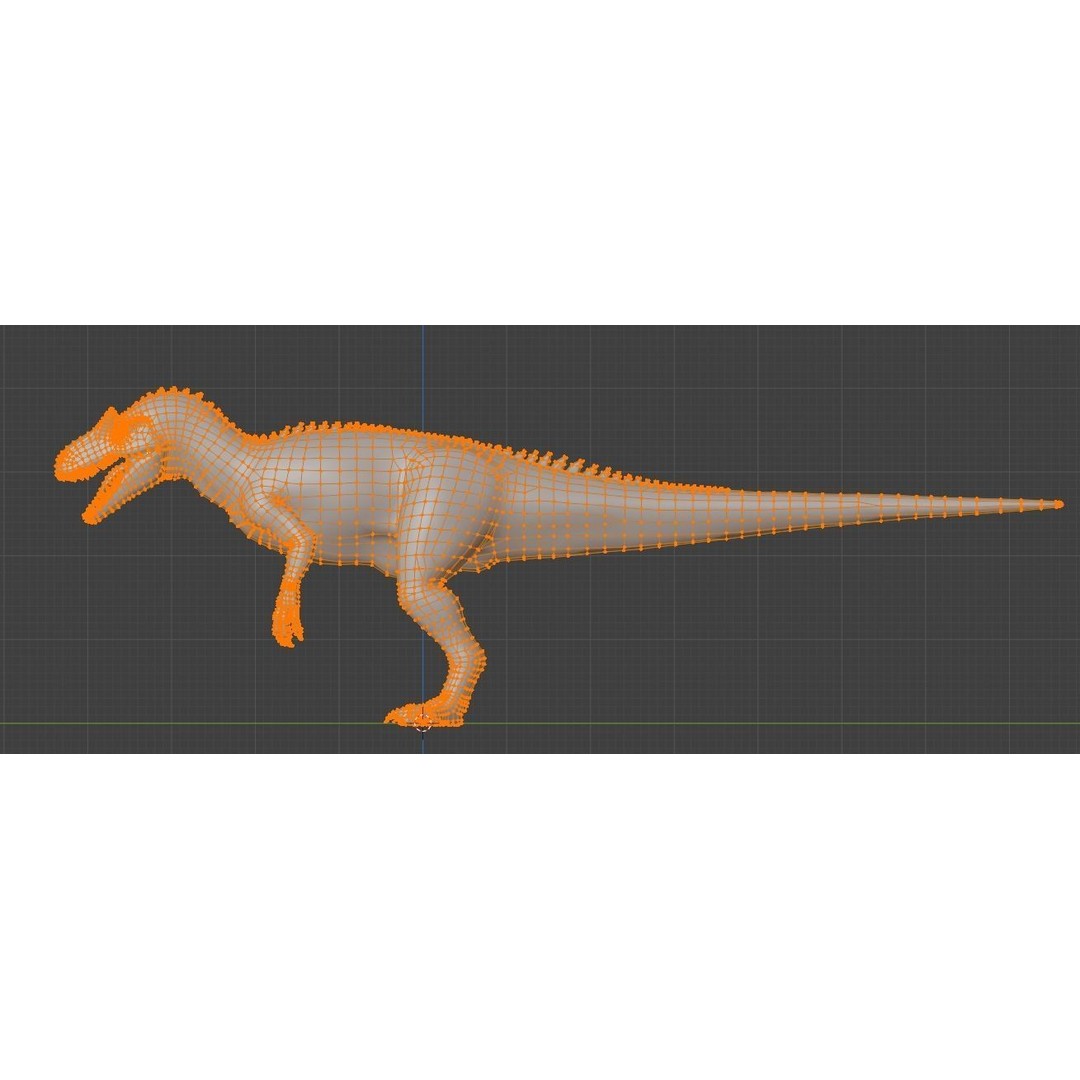 Allosaurus 3D Model – Low Poly Rigged Dinosaur, FBX & Blender - View 6