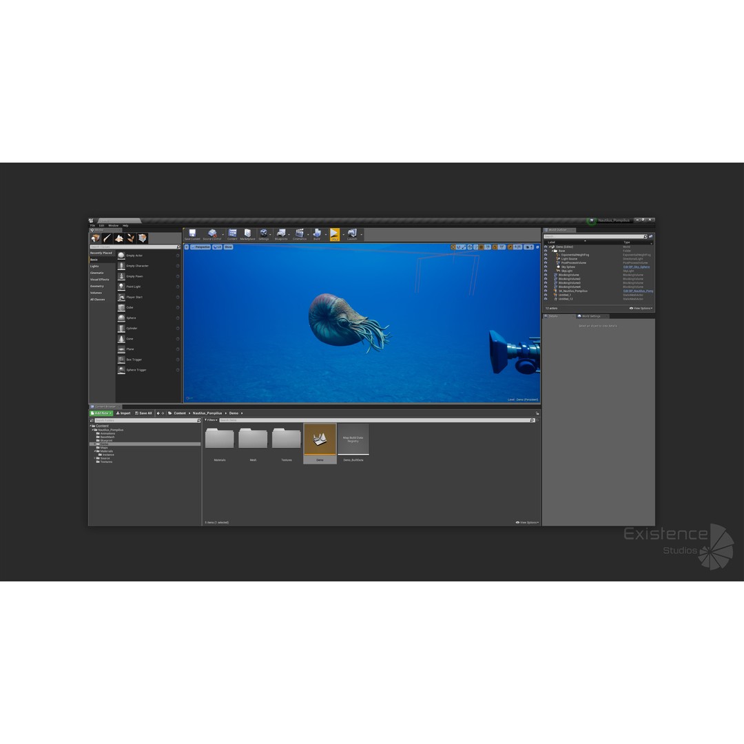 Nautilus Pompilius 3D Model – Low Poly Rigged Creature with PBR Textures, FBX