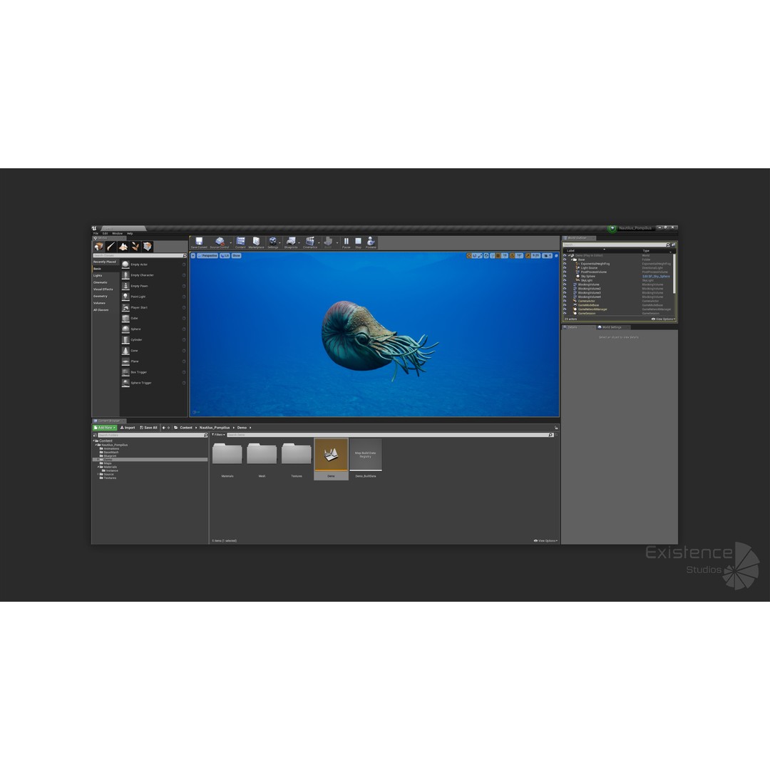 Nautilus Pompilius 3D Model – Low Poly Rigged Creature with PBR Textures, FBX - View 26