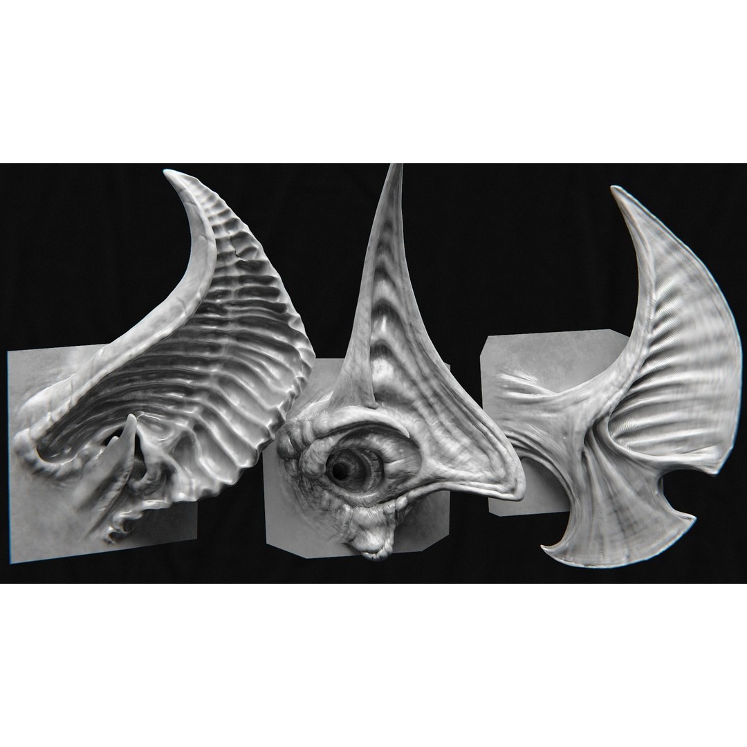 Creature Ear 3D Model – High Poly VDM Sculpt, OBJ, FBX Formats - View 14