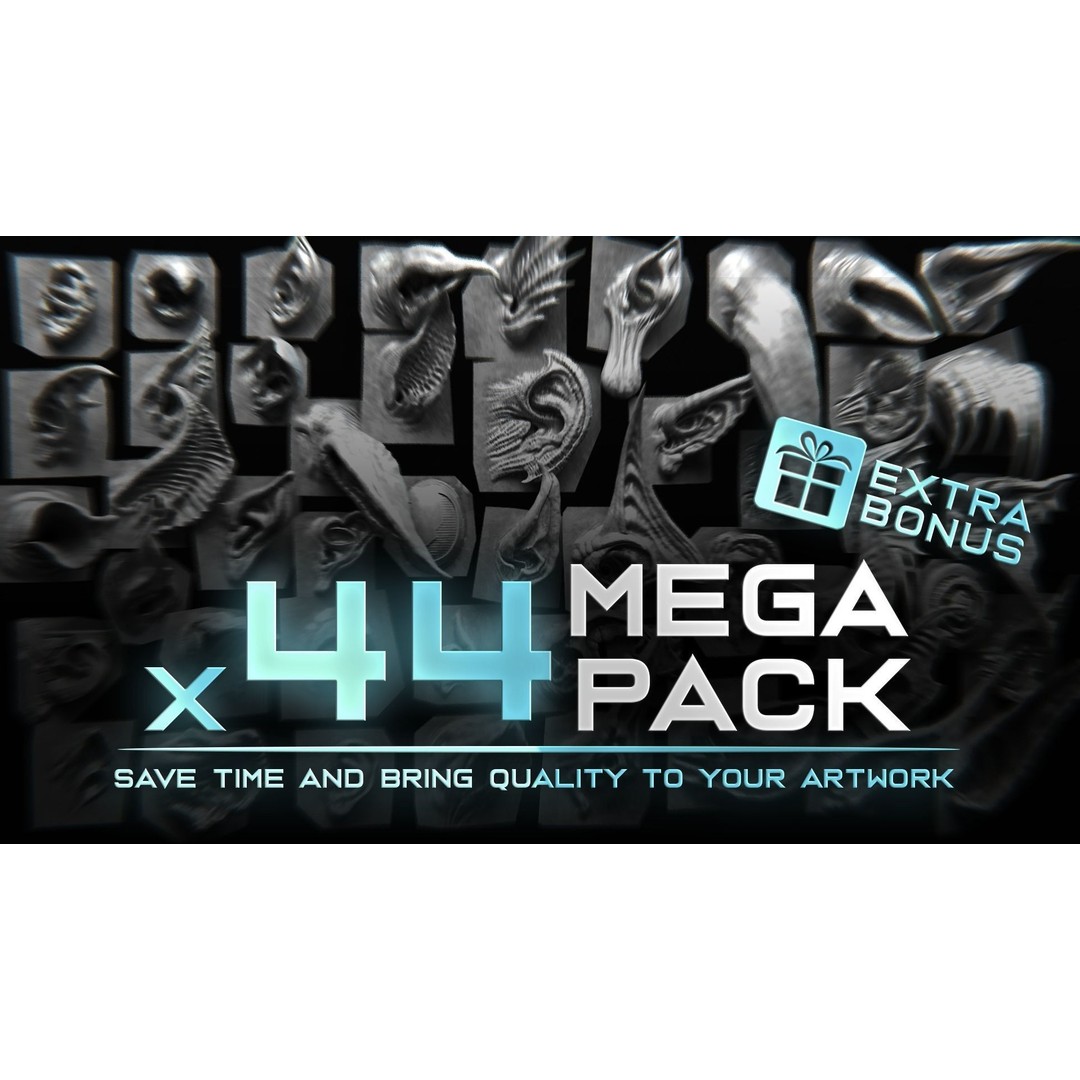 Creature Ear 3D Model – High Poly VDM Sculpt, OBJ, FBX Formats - View 3