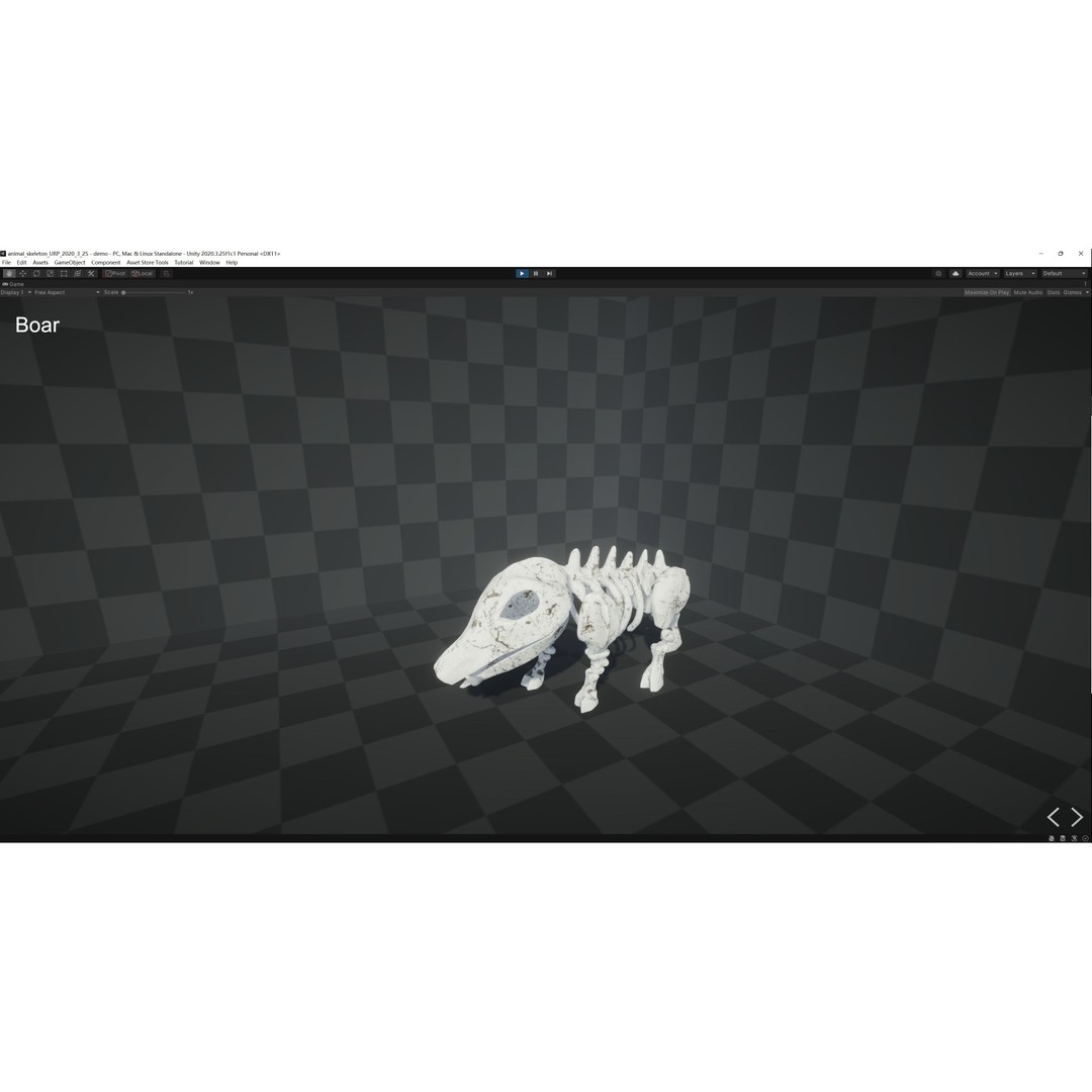 Animal Skeletons 3D Model – Low Poly Rigged Assets, FBX & PBR Textures - View 28
