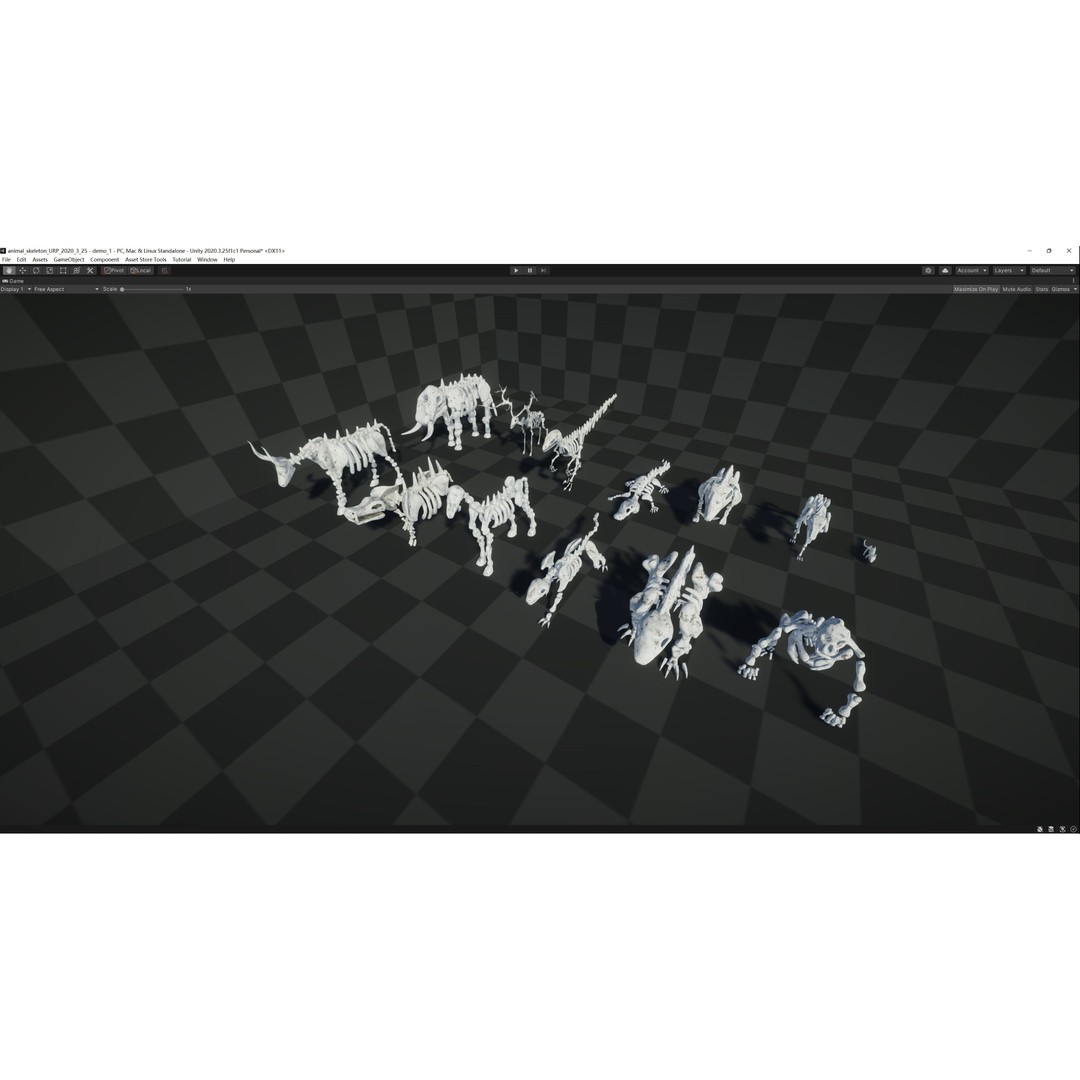 Animal Skeletons 3D Model – Low Poly Rigged Assets, FBX & PBR Textures - View 5