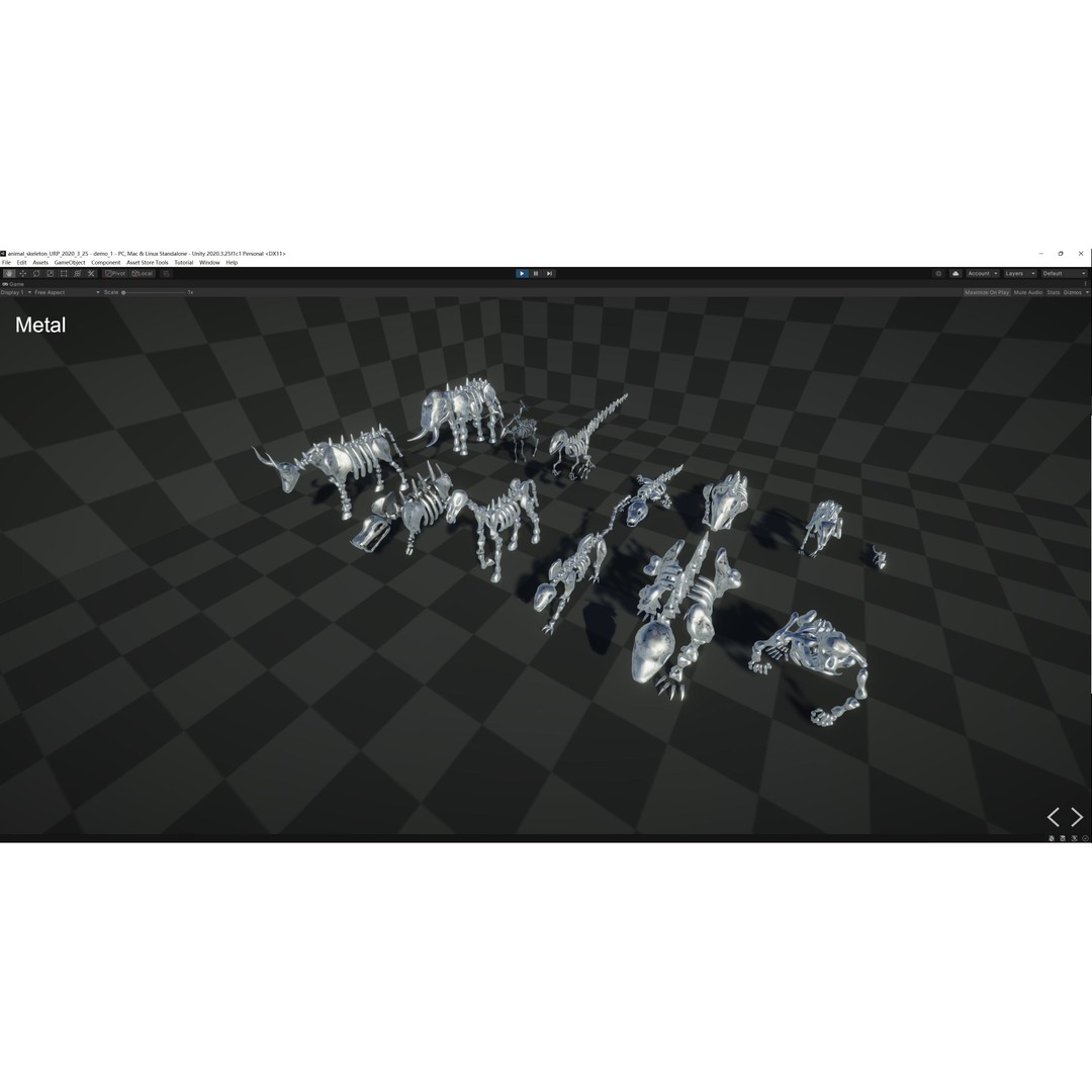 Animal Skeletons 3D Model – Low Poly Rigged Assets, FBX & PBR Textures - View 7
