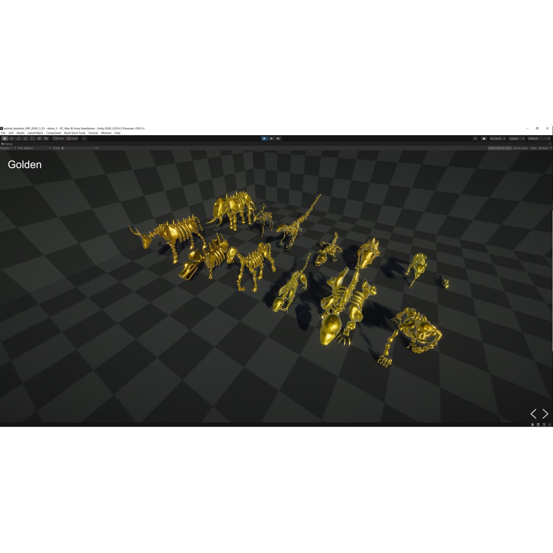 Animal Skeletons 3D Model – Low Poly Rigged Assets, FBX & PBR Textures - View 8