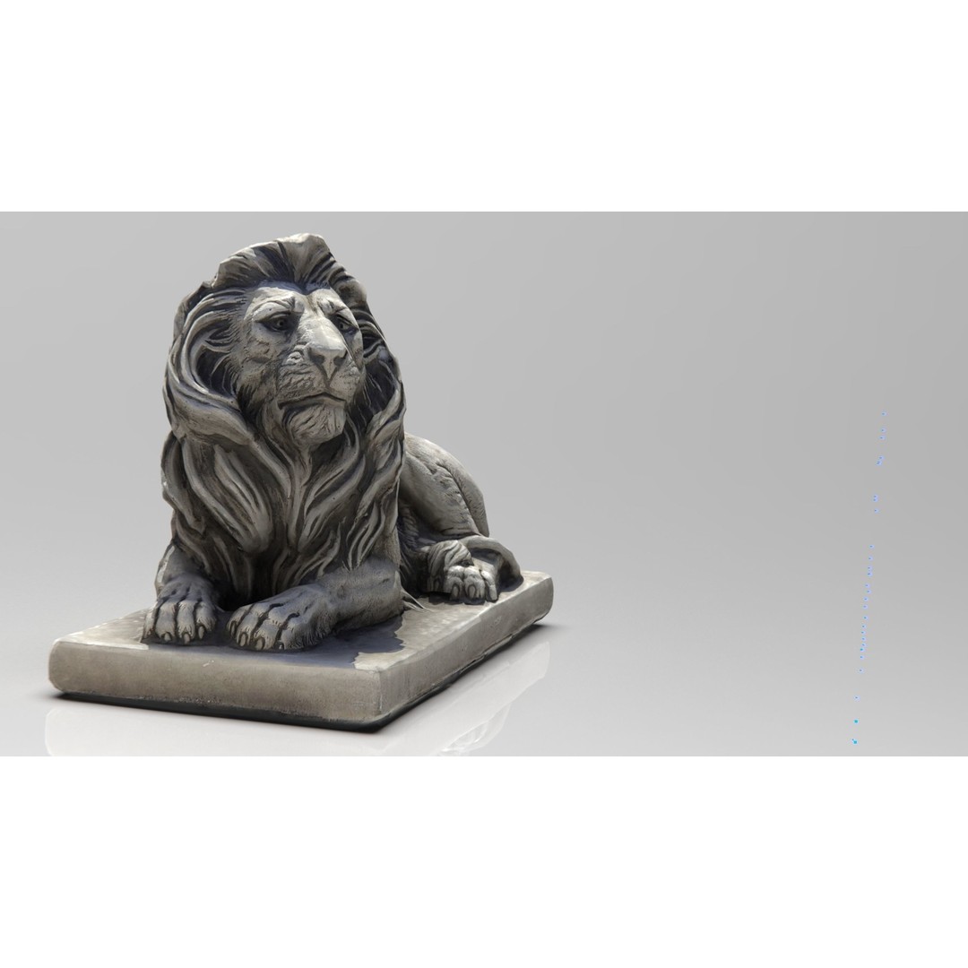 Sitting Lion Statue 3D Model – Low Poly Sculpture with PBR Textures - View 3