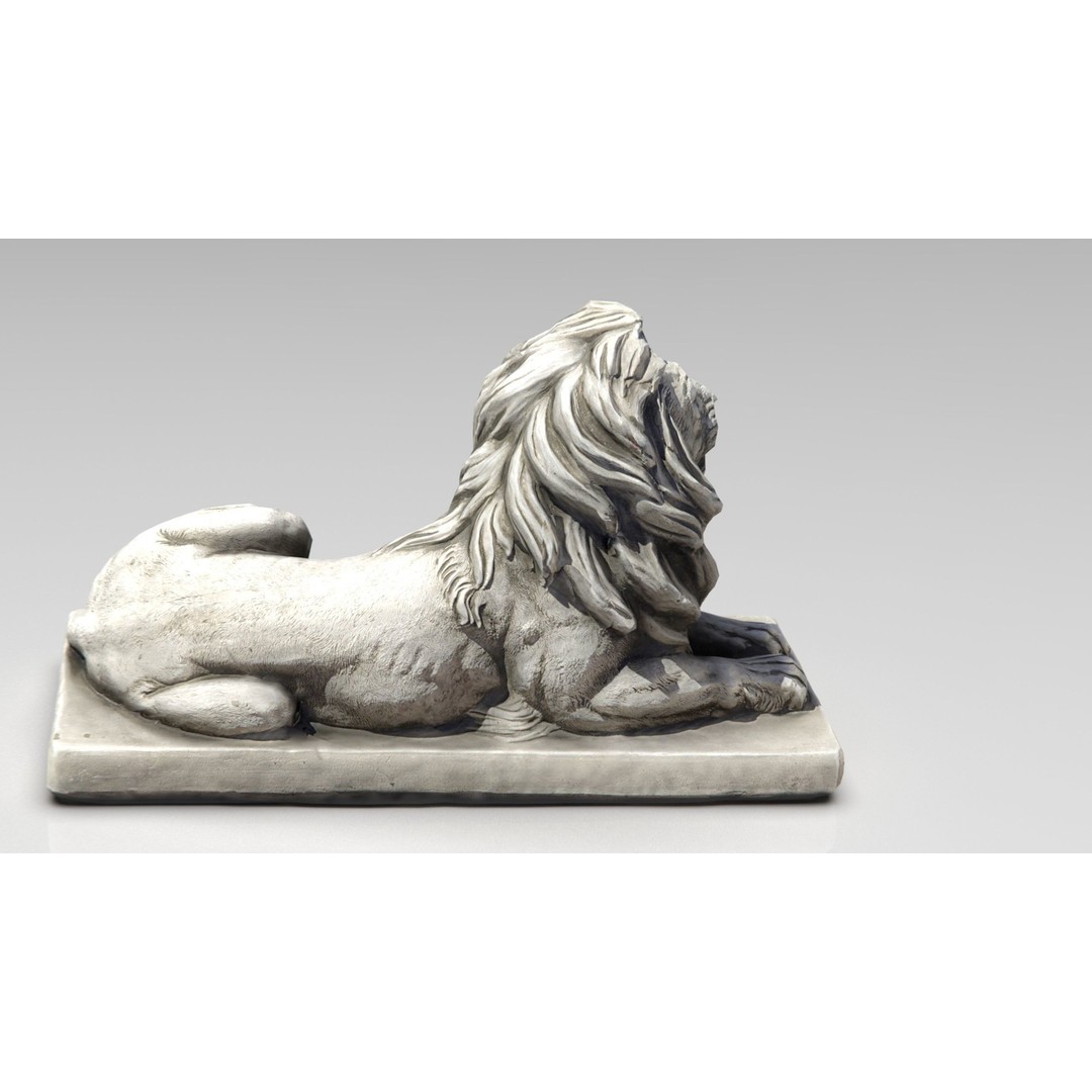 Sitting Lion Statue 3D Model – Low Poly Sculpture with PBR Textures - View 4