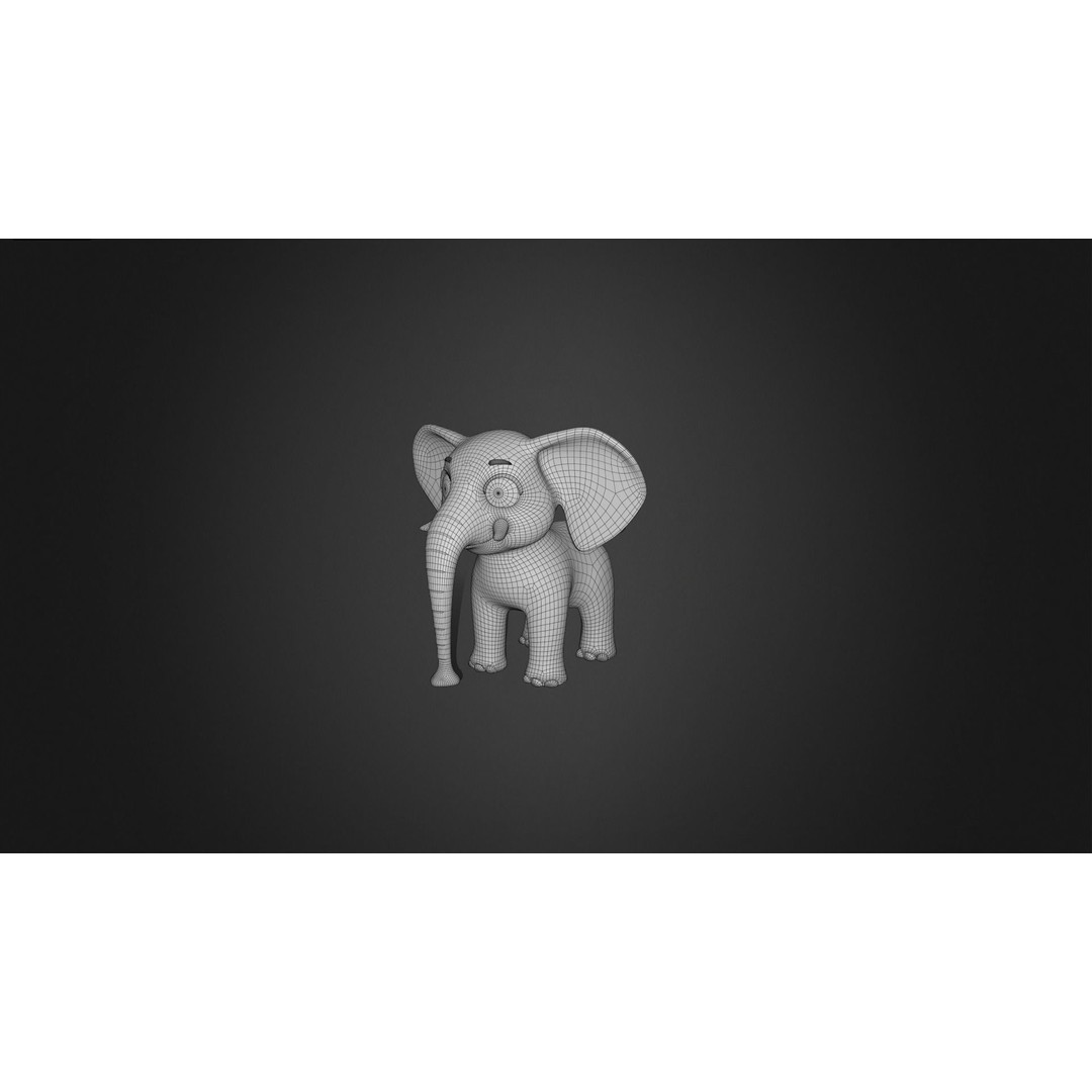 Elephant Rigged 3D Model – Cartoon Animal Game Asset, FBX, PBR