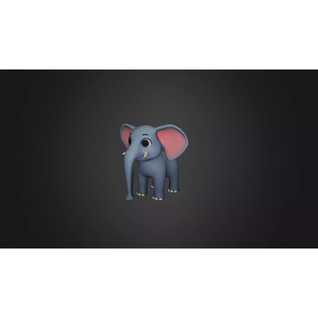 Elephant Rigged 3D Model – Cartoon Animal Game Asset, FBX, PBR - View 2