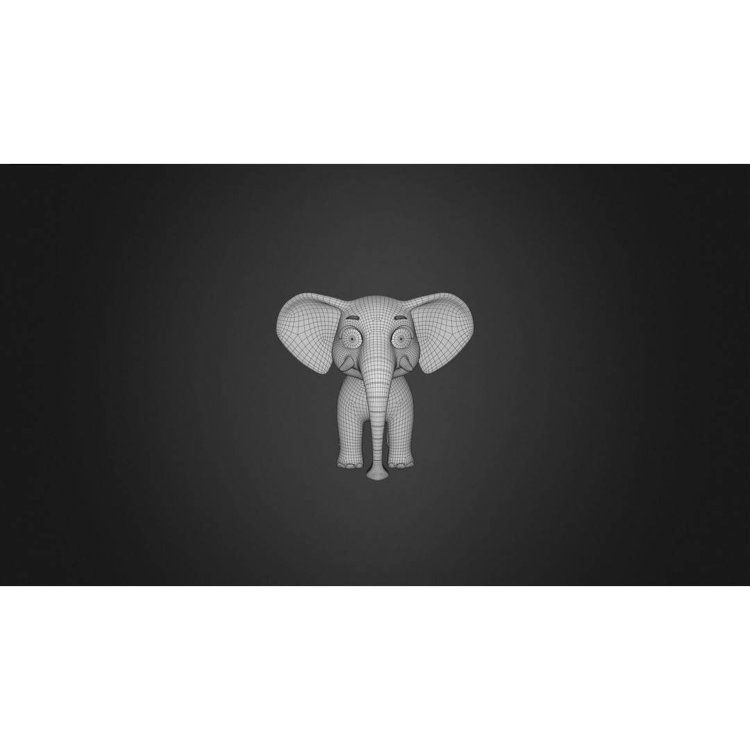 Elephant Rigged 3D Model – Cartoon Animal Game Asset, FBX, PBR - View 4