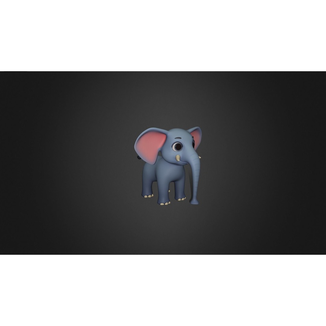 Elephant Rigged 3D Model – Cartoon Animal Game Asset, FBX, PBR - View 5