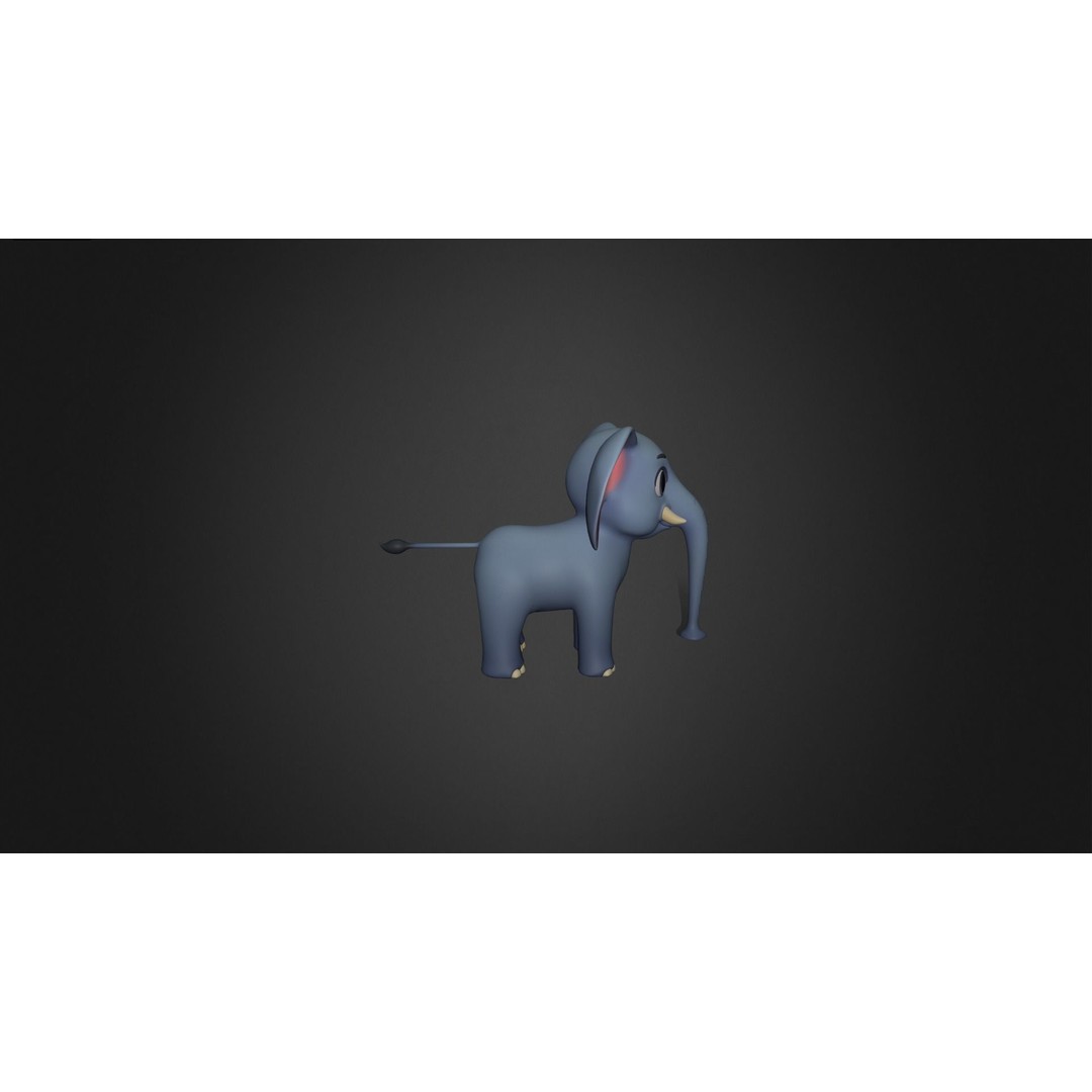 Elephant Rigged 3D Model – Cartoon Animal Game Asset, FBX, PBR - View 7