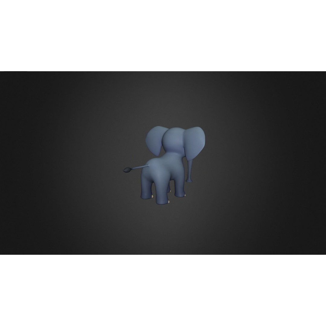 Elephant Rigged 3D Model – Cartoon Animal Game Asset, FBX, PBR - View 9