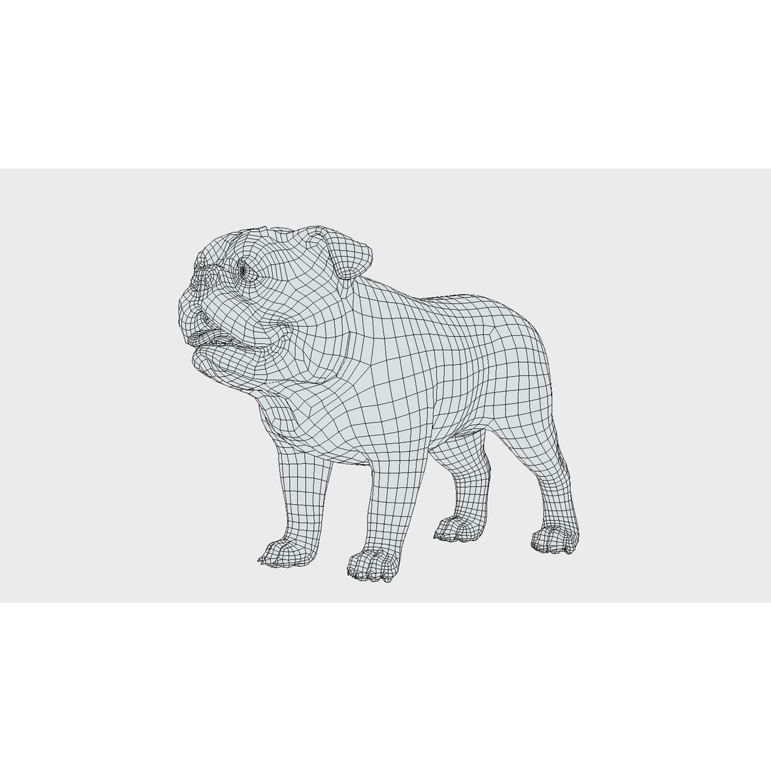 Cartoon Bulldog 3D Model – Low Poly Rigged Character with Animations - View 15