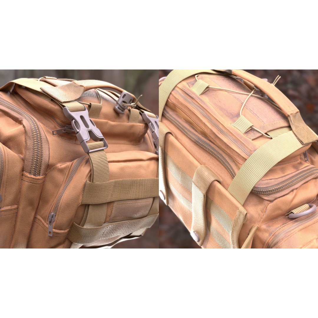 Tactical Waist Bag 3D Model – Rigged Low-Poly Game Asset, FBX, Blender - View 13