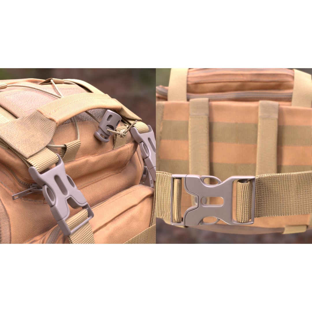 Tactical Waist Bag 3D Model – Rigged Low-Poly Game Asset, FBX, Blender - View 14
