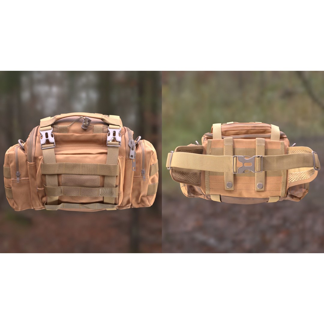 Tactical Waist Bag 3D Model – Rigged Low-Poly Game Asset, FBX, Blender - View 7