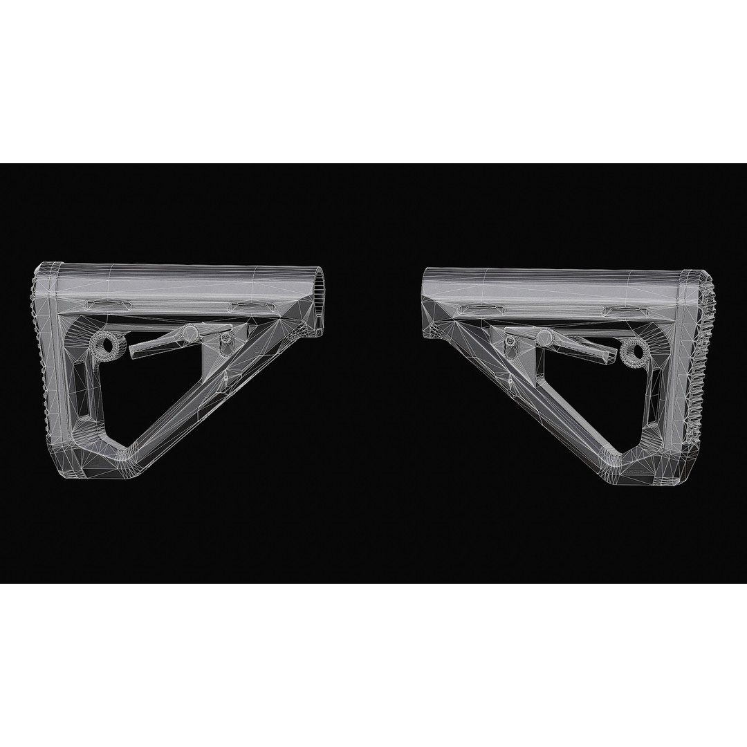 Magpul DT Carbine Stock 3D Model – Low Poly Game Asset, FBX, OBJ