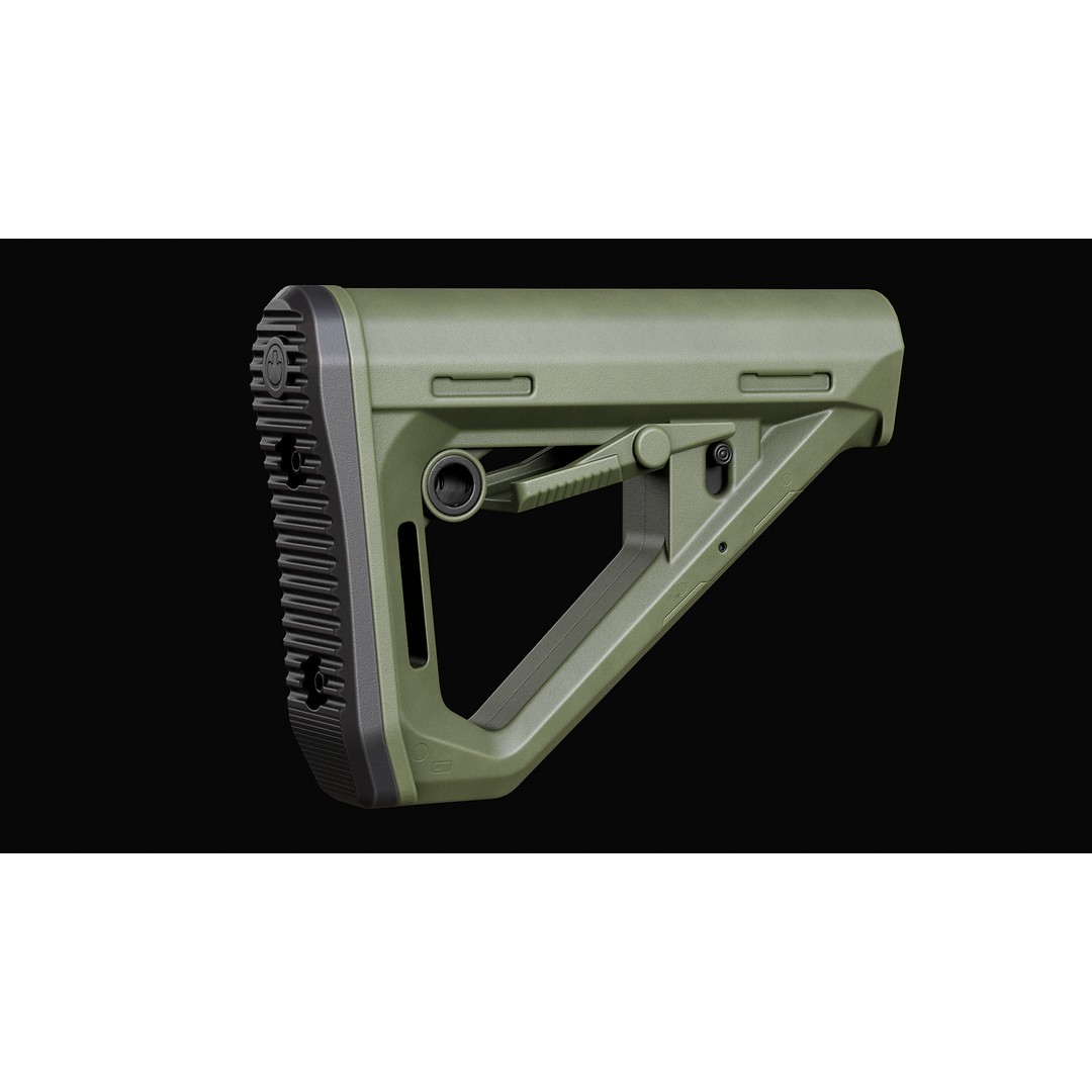 Magpul DT Carbine Stock 3D Model – Low Poly Game Asset, FBX, OBJ - View 12