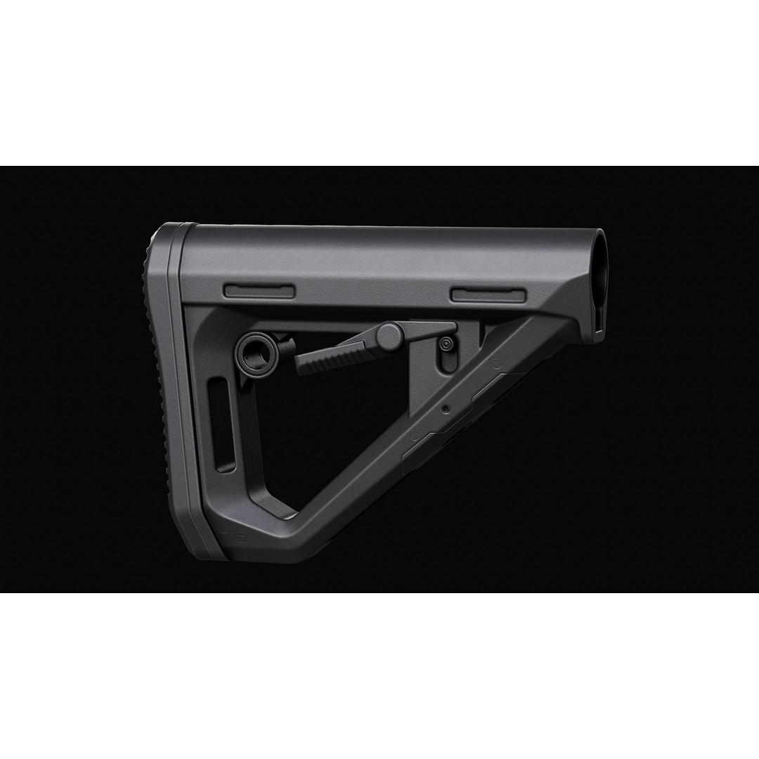 Magpul DT Carbine Stock 3D Model – Low Poly Game Asset, FBX, OBJ - View 5