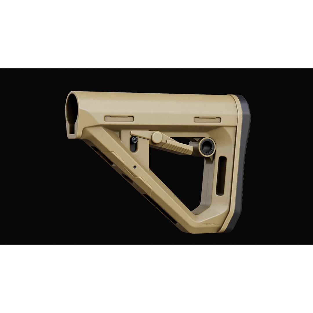 Magpul DT Carbine Stock 3D Model – Low Poly Game Asset, FBX, OBJ - View 6