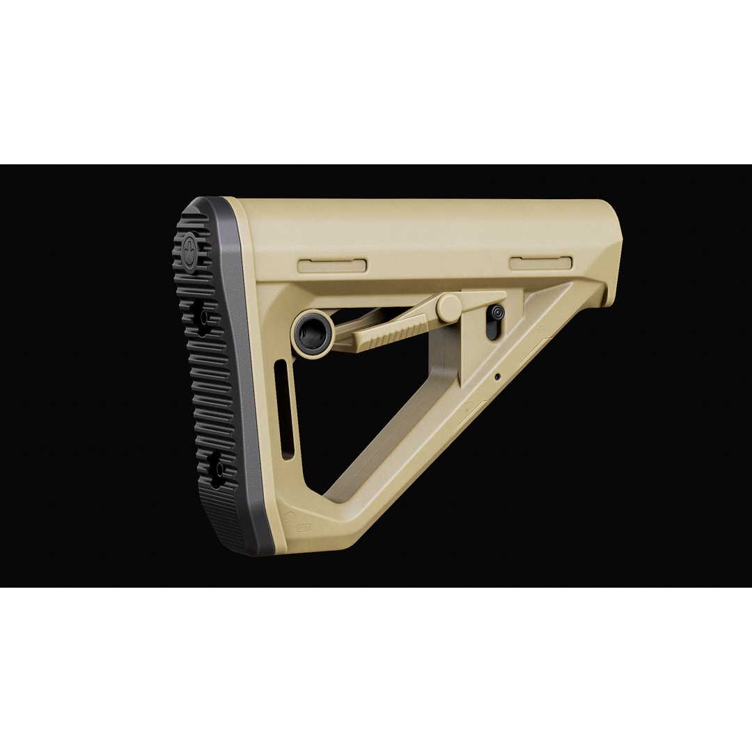 Magpul DT Carbine Stock 3D Model – Low Poly Game Asset, FBX, OBJ - View 8