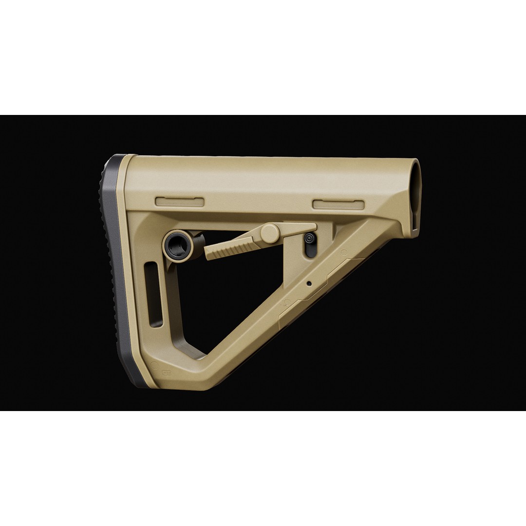 Magpul DT Carbine Stock 3D Model – Low Poly Game Asset, FBX, OBJ - View 9