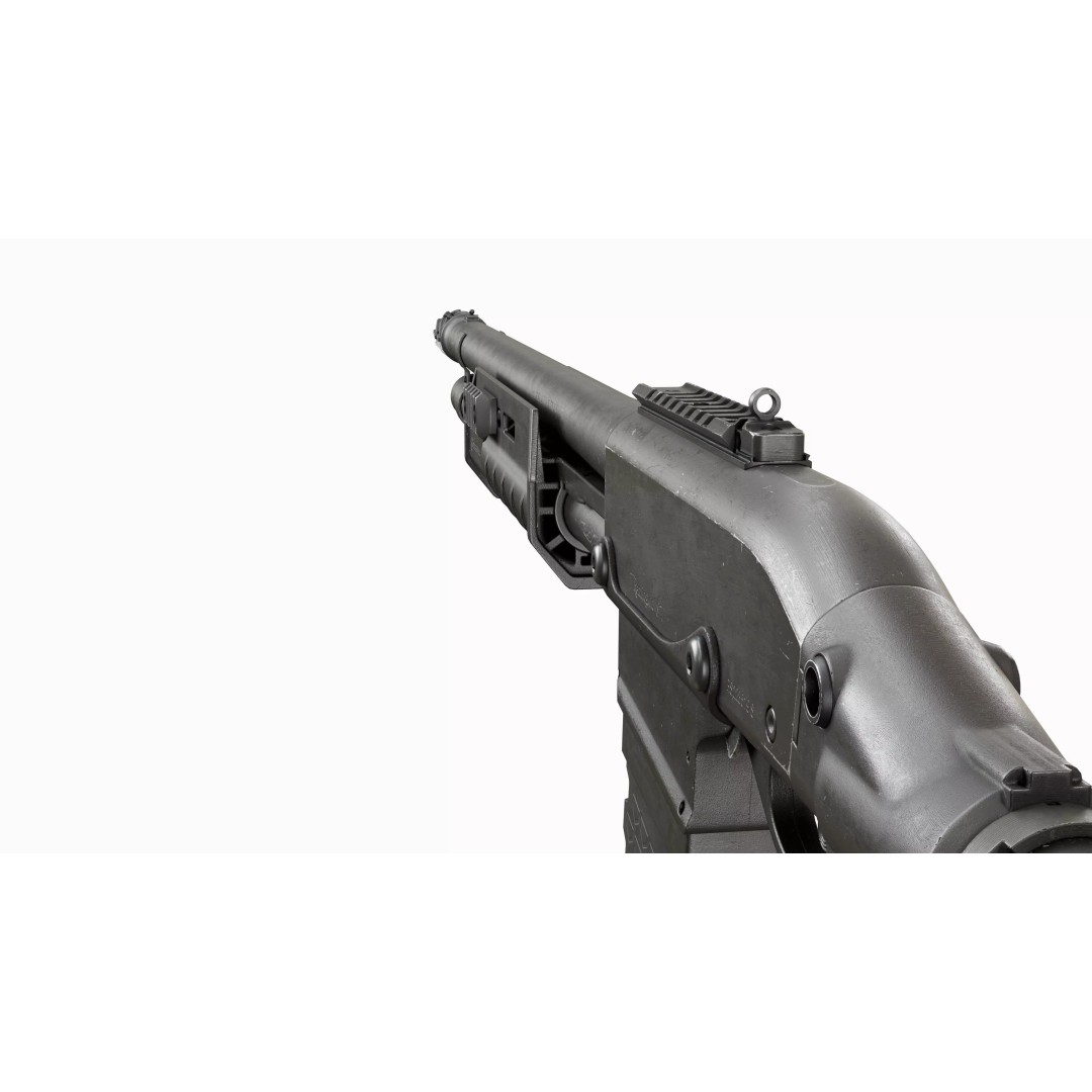 Remington 870 Shotgun 3D Model – Low Poly Game Asset, PBR, FBX, OBJ - View 12