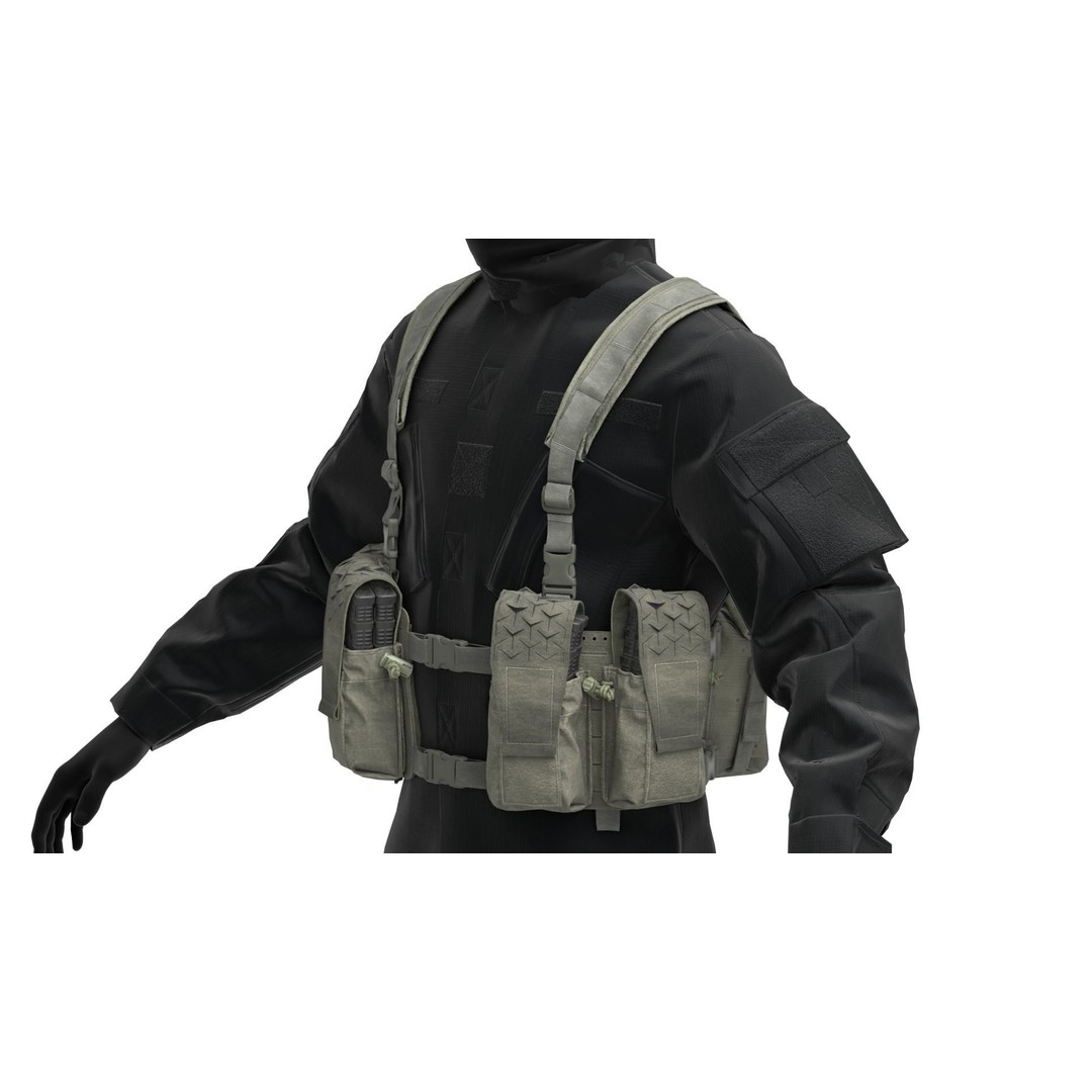 Spiritus Systems 34A Chest Rig 3D Model – Low Poly Game Asset, FBX - View 3