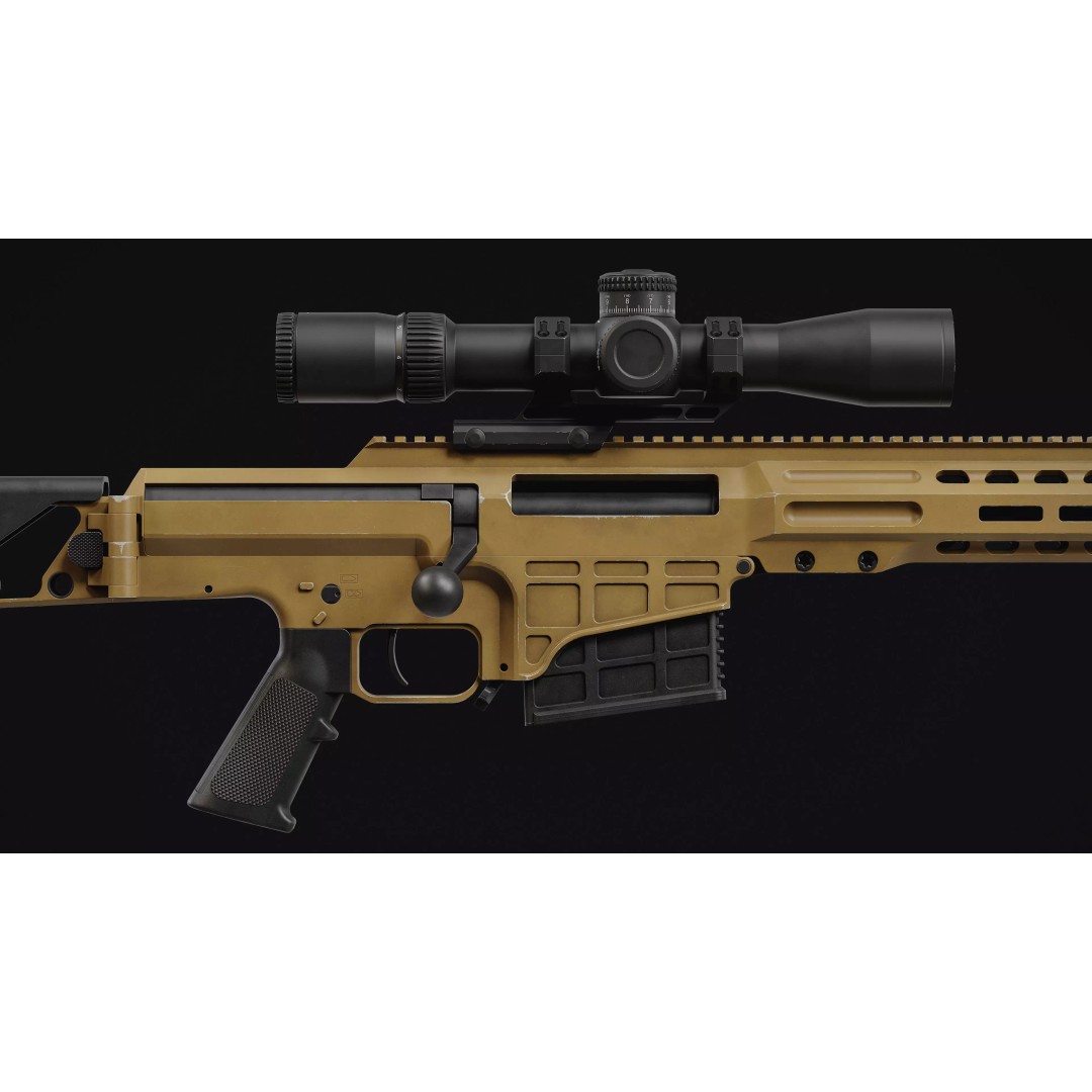 MK22 Rifle 3D Model – Low Poly Military Asset, FBX & OBJ - View 10
