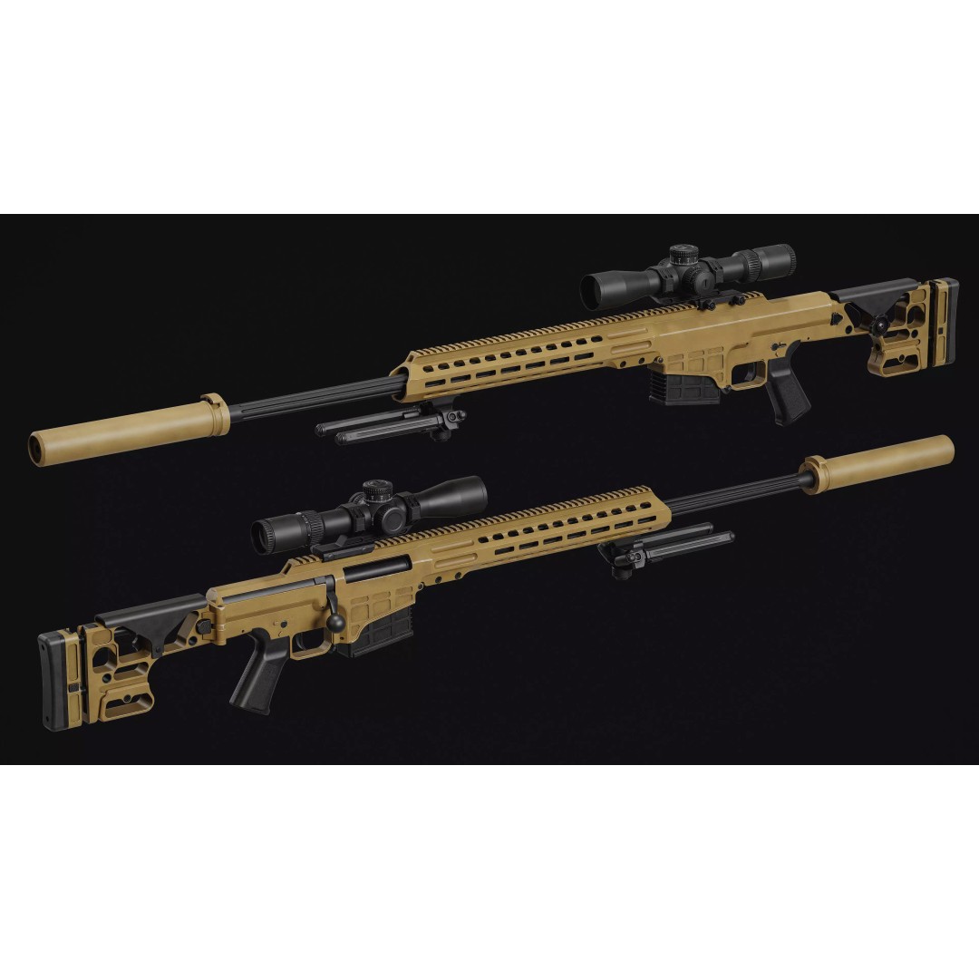 MK22 Rifle 3D Model – Low Poly Military Asset, FBX & OBJ - View 3