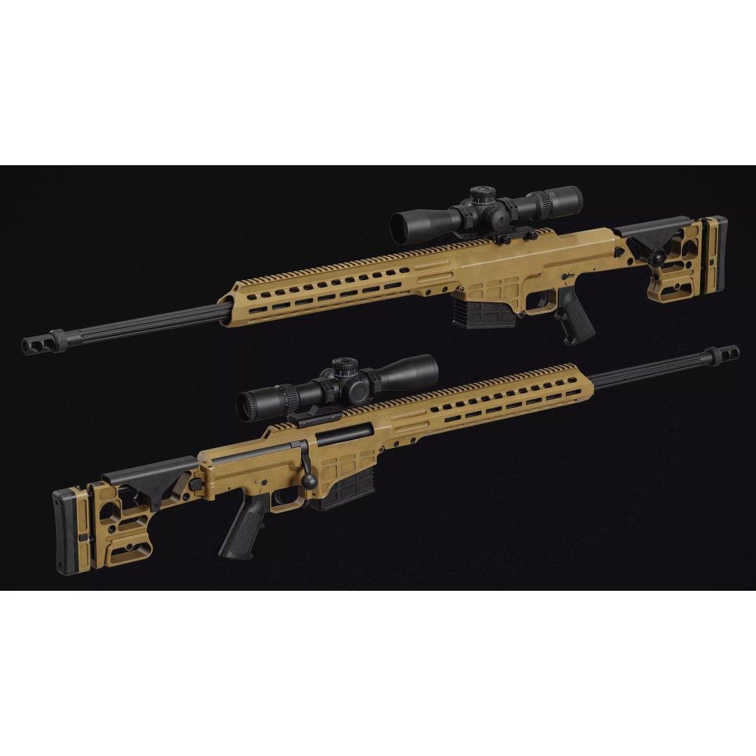 MK22 Rifle 3D Model – Low Poly Military Asset, FBX & OBJ - View 4
