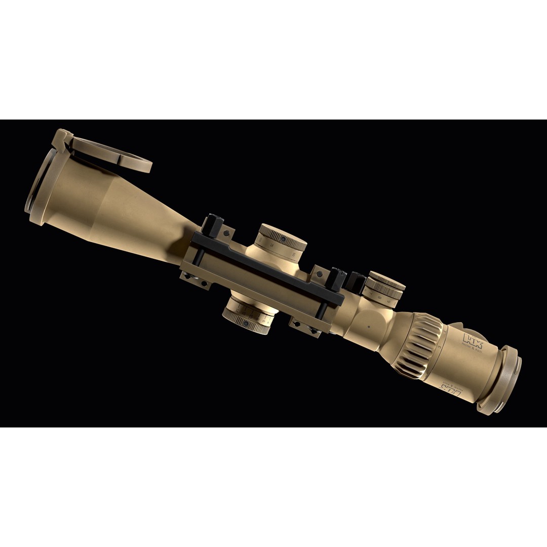 Schmidt Bender 3D Model – Low Poly Rifle Scope with Red Dot Sight - View 12