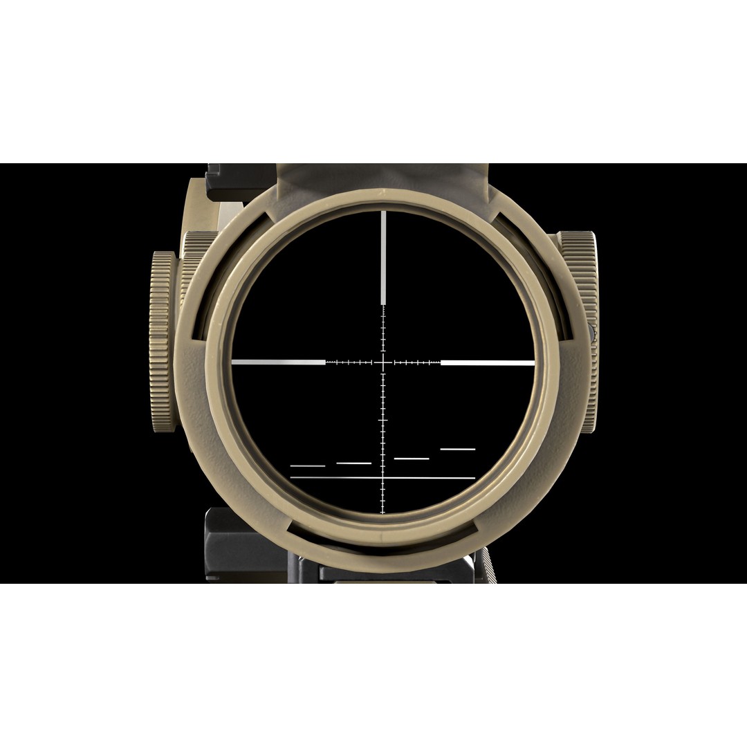 Schmidt Bender 3D Model – Low Poly Rifle Scope with Red Dot Sight - View 15