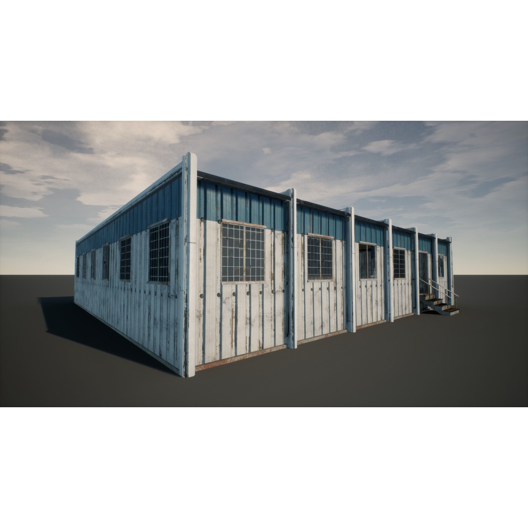 Military Base 3D Model – Low Poly Game Asset, FBX, PBR Textures - View 100