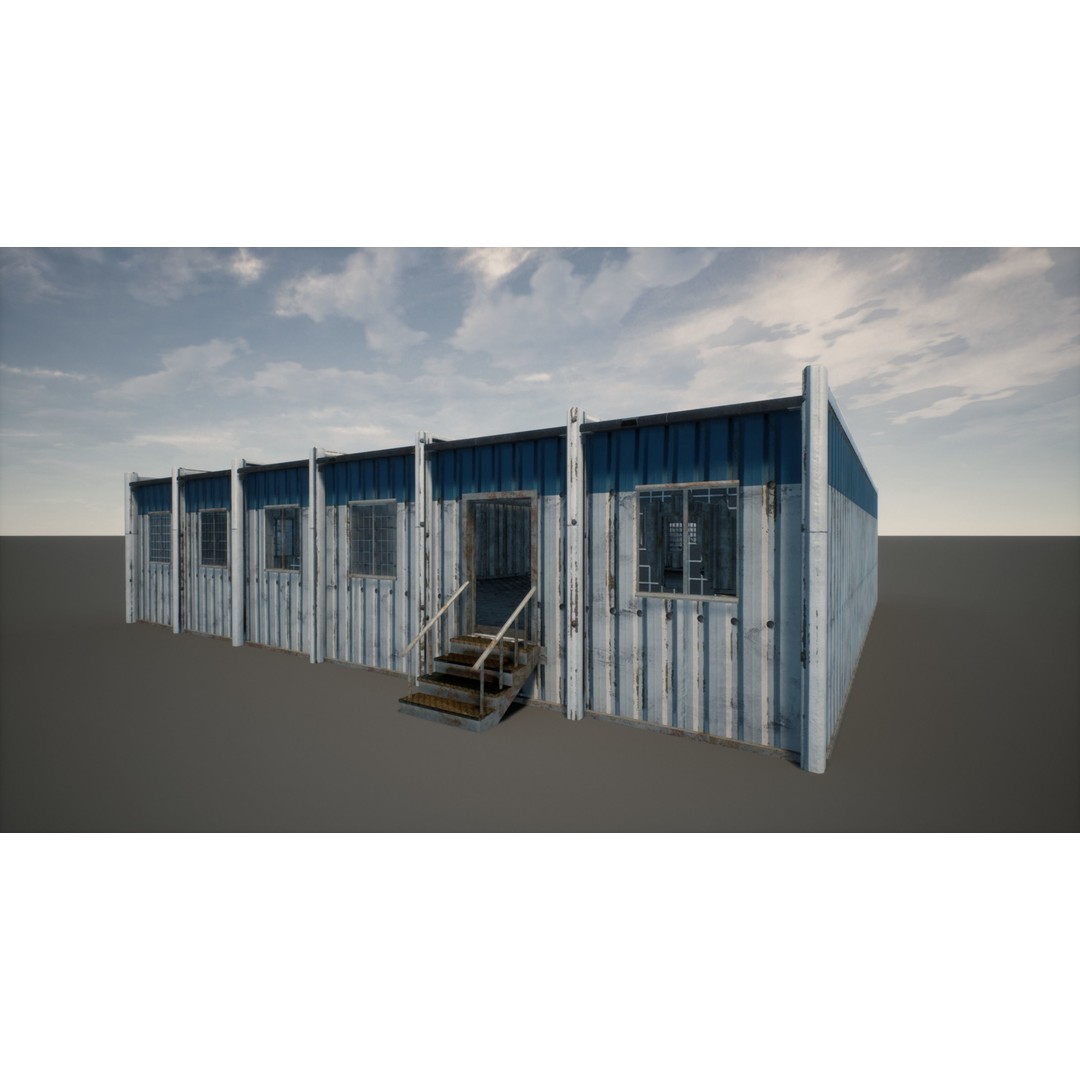 Military Base 3D Model – Low Poly Game Asset, FBX, PBR Textures - View 102