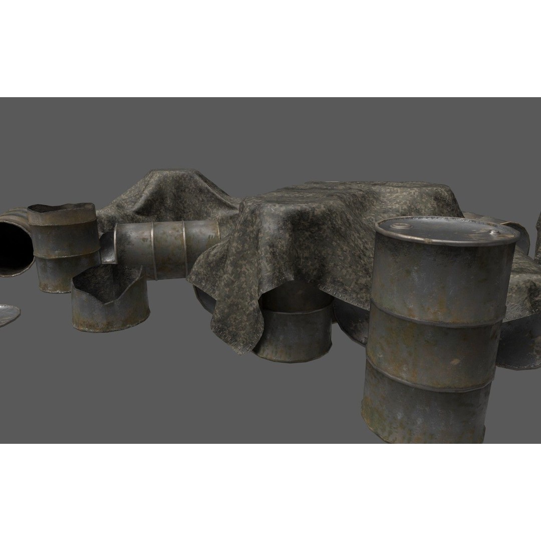 Military Base 3D Model – Low Poly Game Asset, FBX, PBR Textures - View 20