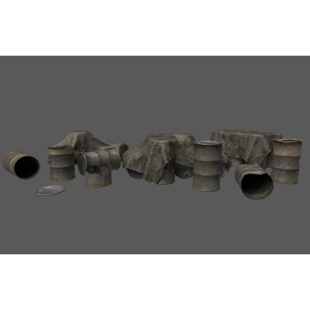 Military Base 3D Model – Low Poly Game Asset, FBX, PBR Textures - View 21