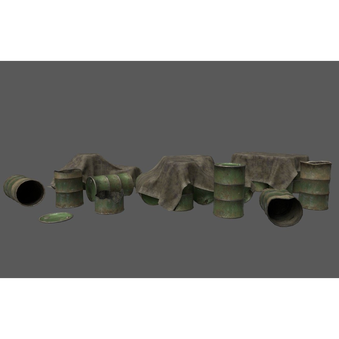Military Base 3D Model – Low Poly Game Asset, FBX, PBR Textures - View 22