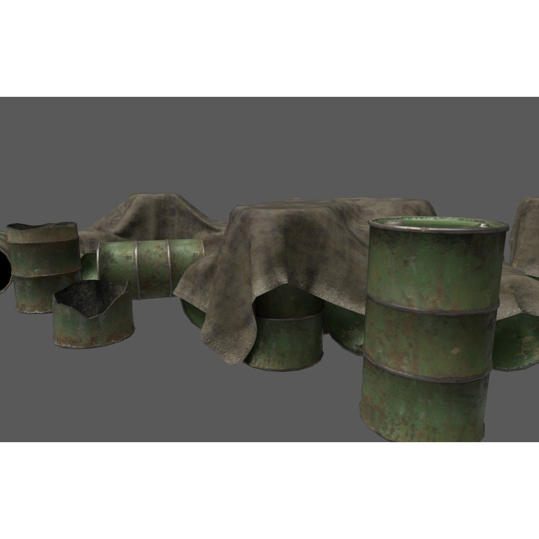Military Base 3D Model – Low Poly Game Asset, FBX, PBR Textures - View 23